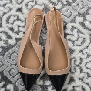 ALDO Women's Black and Tan Pointed Mules